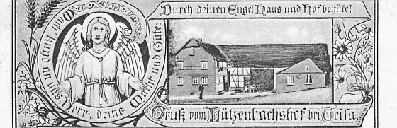 Foto: Der Lützenbachshof auf einer Ansichtskarte von ca. 1910